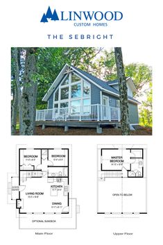 the floor plan for this small cabin home