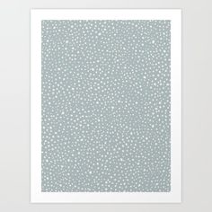 a blue and white polka dot pattern art print