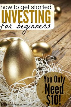 an egg sitting on top of a pile of hay with the words how to get started investing