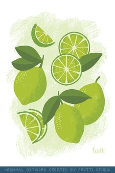 limes illustration Artwork For Kitchen, Nursery Decorations, Apartment Dorm, Home Apartment, Cute Fruit, Cincinnati Ohio, Design Case, Kitchen Home