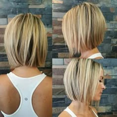 Medium Length Bobs, Popular Short Hairstyles, Bob Hairstyles For Thick, Layered Haircut, Short Bob Haircuts, Mid Length Hair, Short Blonde, Short Blonde Hair