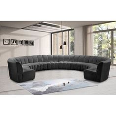 a large sectional couch in a living room