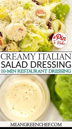 creamy italian salad dressing is an easy and healthy side dish