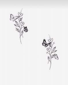 Cute Butterfly And Flower Tattoos, Bff Tattoos Butterfly, Flower Tattoos Best Friend, Small Tattoo Ideas Floral, Small Tattoos With Butterflies, Daisy Butterfly Tattoo Designs, Two Daughters And Mom Tattoo, Matching Tattoos Floral, Matching Tattoos With Aunt