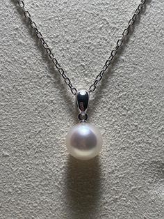 Offer is a stunning Mikimoto Akoya Pearl Pendant. Pearl size is about 8.5mm with A+, white color with strong pinkish overtone, mirror like luster.  Necklace is about 18inches long, and it has signature 'M' and '750' on the clasp as well as back of the setting. This pendant necklace comes with original certificate as well as Mikimoto pouch. This is very elegant design, will be great for daily wear, or any events. Please reach out if you have any questions. Thanks for looking and don't forget to check out my other beautiful collections! Katy Tx, Akoya Pearls, Pearl Size, Pearl Pendant, White Color, Elegant Design, Daily Wear, Don't Forget, Jewelry Necklace Pendant