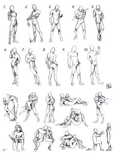 an image of a man's body and postures in various poses, from the side view to the back