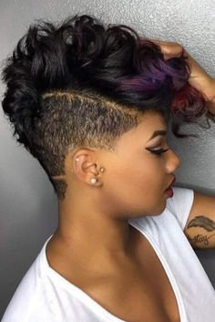 Natural Hair Mohawk Styles, Natural Hair Mohawk, Shorts Hair, Black Women Short Hairstyles, Shaved Hairstyles, Mohawk Styles