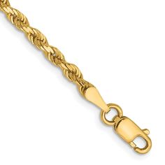 14k Yellow Gold 2.75m DC Lightweight Rope Chain Gold Rope Chains, Fine Jewelry Bracelets, Chain Anklet, Rope Chain, Chain Styles, Chain Bracelet, Gold Chains, Anklets, Peru