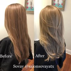 Blended Long Layers Straight, 180 Degree Long Layered Cut, Long Hair With Shorter Front Layers, Light Layers On Medium Hair, Few Layers Haircut, Small Layers Hair, Light Hair Layers, Long Layered Hair Blonde Balayage, Blond Hair With Long Layers