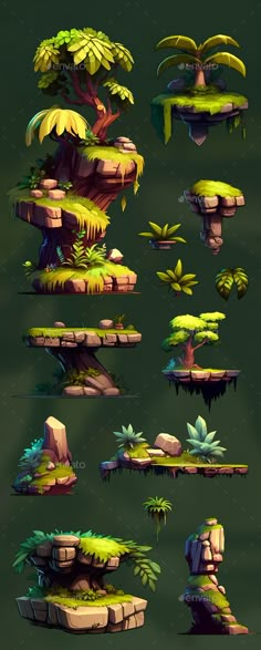 Animated 2d Jungle Platformer Game Ready Environments Asset Platformer Game, Forest Games, Game Background Art, Game 2d, Bg Design, Video Game Development, Game Environment, Kitty Games