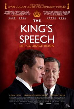 the king's speech movie poster with two men in suits and one wearing a crown