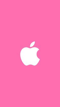 an apple logo on a pink background