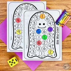 two color by number printables for kids to practice numbers and counting on their hands