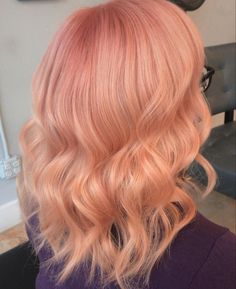 Peachy Pink Hair, Pink Waves, Hair Color Highlights, Color Inspo, Hair Envy, Peachy Pink