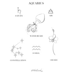 an image of zodiac signs and their meanings in the form of letters, numbers, and symbols