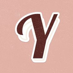 the letter y is made up of brown and white letters on a pink background,