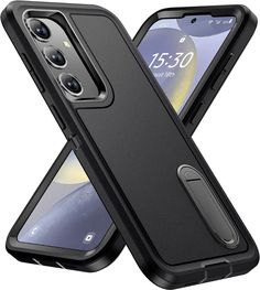 the back and side view of an iphone case with two camera lenses on it