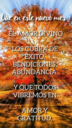 an autumn tree with the words in spanish