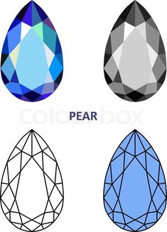 four different types of diamonds with the word pear on it's bottom right corner