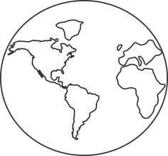 the earth is shown in black and white, with an outline of the world on it