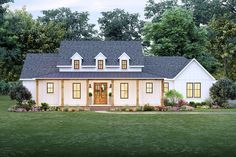 this is an artist's rendering of the farmhouse style house plans for small homes