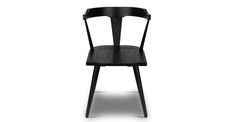 a black wooden chair on a white background