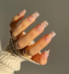 Acrylic Nails Nude, Pointed Nails, Classy Acrylic Nails, Pearl Nails, Nails Only, Long Square Acrylic Nails, Square Acrylic Nails