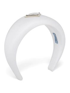 Shop Prada Re-Nylon padded headband with Express Delivery - FARFETCH Accessories Design Sketch, Headband White, Being Better, Hair Up Or Down, Padded Headband, White Headband, Crown Headband, Triangle Logo, Boot Pumps