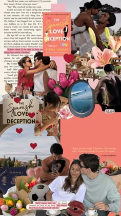 a collage of photos with people in the background and text that reads love is deception