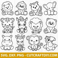 printable zoo animals coloring pages for kids to color and use on their own walls