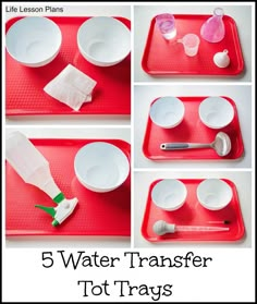 the steps in how to make water transfer for toddlers