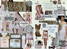 a collage of fashion and beauty items