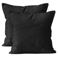 two black pillows sitting next to each other