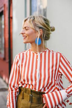 Artsy Casual Outfits, Looks Street Style, Inspiration Mode, Looks Style, Mode Inspiration, Street Style Outfit, Look Fashion, Striped Shirt, Spring Summer Fashion