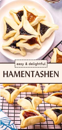 some food is sitting on a rack with the words easy and delicious hament tashen