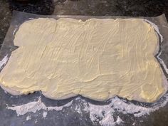 the dough has been made and is ready to go into the oven on the table