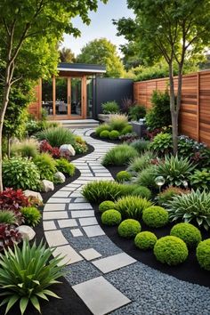 Modern Garden Design Ideas, Garden Design Inspiration, Green Roof Garden, Industrial Accents, Native Plant Landscape, Garden Lighting Design, Modern Water Feature, Bedroom Design Styles, Zen Garden Design