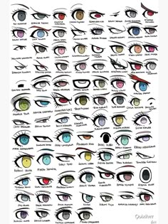 an eye chart showing different types of eyes and how they are used to draw them