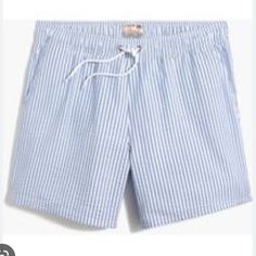 Nwt. Light Blue And White Striped Swim Shorts. Fully Mesh Lined. Drawstring Waistband. Two Side Hip Pockets, One Back Buttoned Pocket. Waist: 30” Inseam: 6” Rise: 10” - Smoke Free Home Fast Response Recycled Packaging All Reasonable Offers Welcome! New To Poshmark? Use The Code “Theniknakmarket” To Receive $ Off Your First Purchase When You Sign Up! J Crew Mens, Mens Bathing Suits, Summer Vacation Outfits, J Crew Style, Mens Swim Shorts, Mens Stripes, J Crew Men, Mens Swim Trunks, Man Swimming