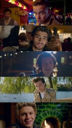 the many faces of one direction in this movie, and it looks like he is smiling