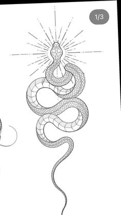 a drawing of a snake with its head in the air