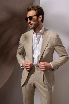 Beige Suit - Made in Italy Amalfi Wedding, Pini Parma, Costume Beige, Beige Suit, Prom Poses, Canvas Jacket, Suit Up