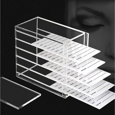 PRICES MAY VARY. High-quality Material: 5 layer acrylic organizer is made of sturdy acrylic plastic, with smooth sliding light, high-quality transparent acrylic resin can create a visually attractive display effect, allowing you to easily solve the trouble of storing eyelashes 5-layer Design: The lash display box has 5 layers, which is large and practical. With 5 eyelash trimmer cards with digital scales, you can quickly check and take out the false eyelashes you want, making you more smooth and Eyelash Storage, Lash Supplies, Eyelash Extension Supplies, Make Up Tools, False Eyelash Extensions, Eyelash Case, Acrylic Organizer, Lash Extension, Storage Tray