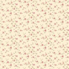 an old fashioned wallpaper with pink flowers on it's side and white background