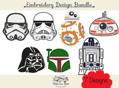 the star wars embroidery designs are available for purchase