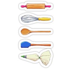 an assortment of kitchen utensils stickers