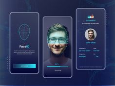 the user interface is designed to look like they are using facial recognition and face ids