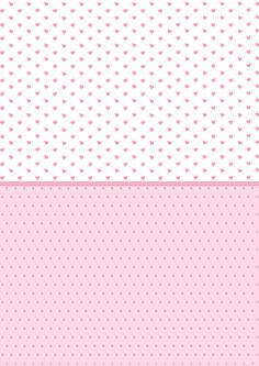 two pink and white wallpapers with hearts on the left, one in light pink