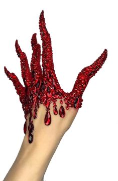 Vampy Halloween Costumes, Beaded Blood Dress, Vampire Chic Fashion, Blood Jewel Dress, Evil Princess Aesthetic, Gore Clothes, Wrath Costume, Bhaalspawn Aesthetic