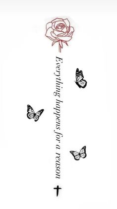 some butterflies and a rose on a white background with the words i love you written in black